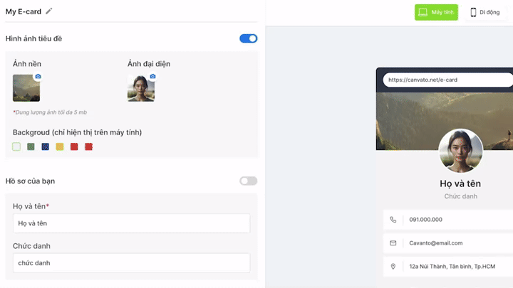 Tạo Danh thiếp điện tử
