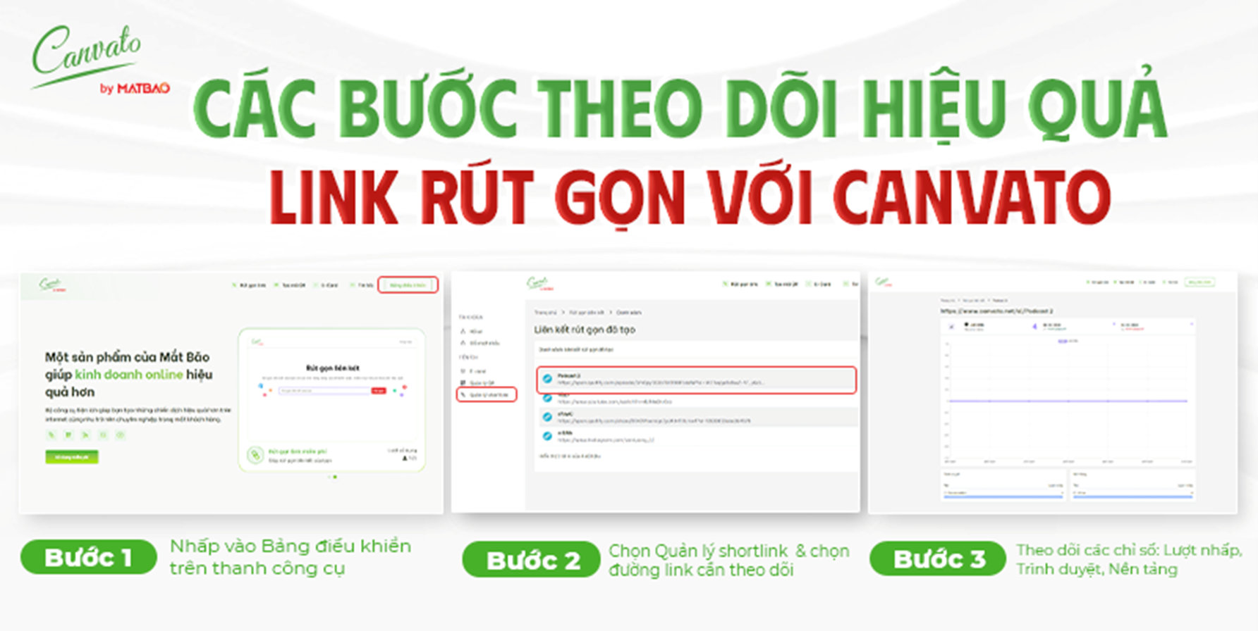 3 Bước rút gọn link và theo dõi hiệu quả với Canvato