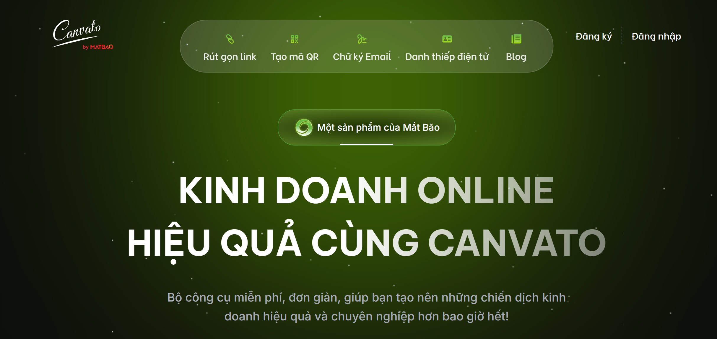 Đăng nhập vào Canvato và đi đến mục rút gọn link