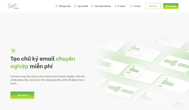 trang web tạo chữ ký email miễn phí Canvato