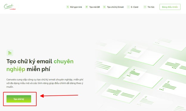 tạo chữ ký email miễn phí uy tín canvato