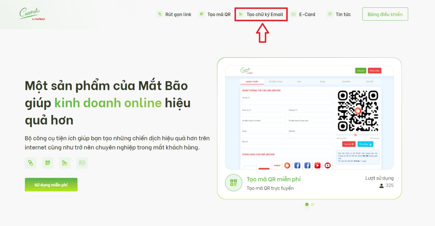 Cách tạo chữ ký email đẹp trên Canvato