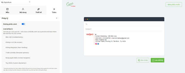 Cách tạo chữ ký email đẹp trên Canvato