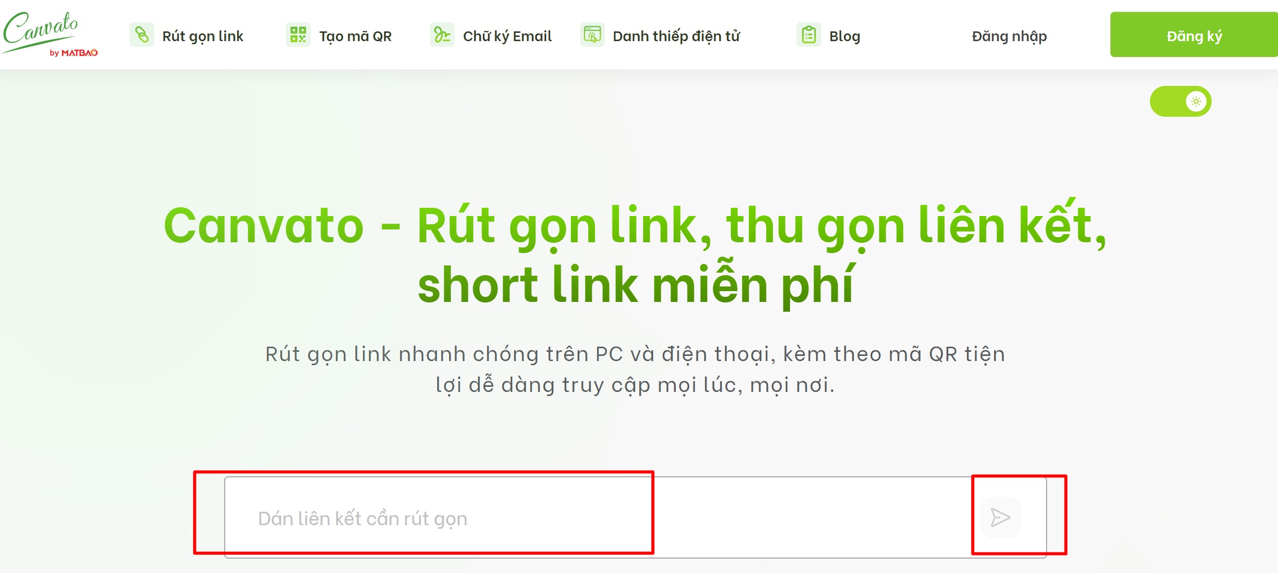 Hướng dẫn rút gọn link Canvato