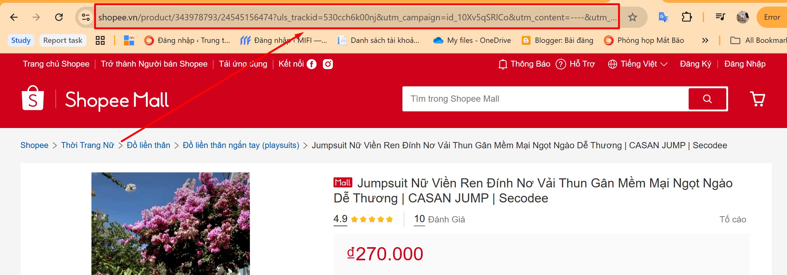 Hình ảnh minh họa cách lấy link sản phẩm trên app Shopee