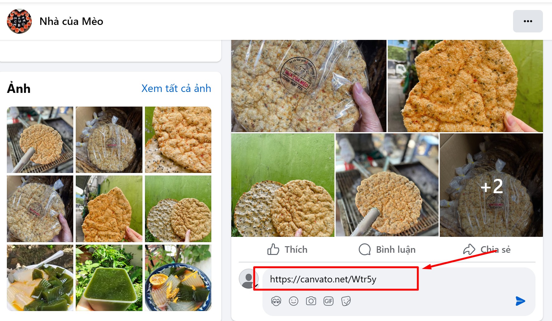 Chia sẻ link rút gọn trên Facebook