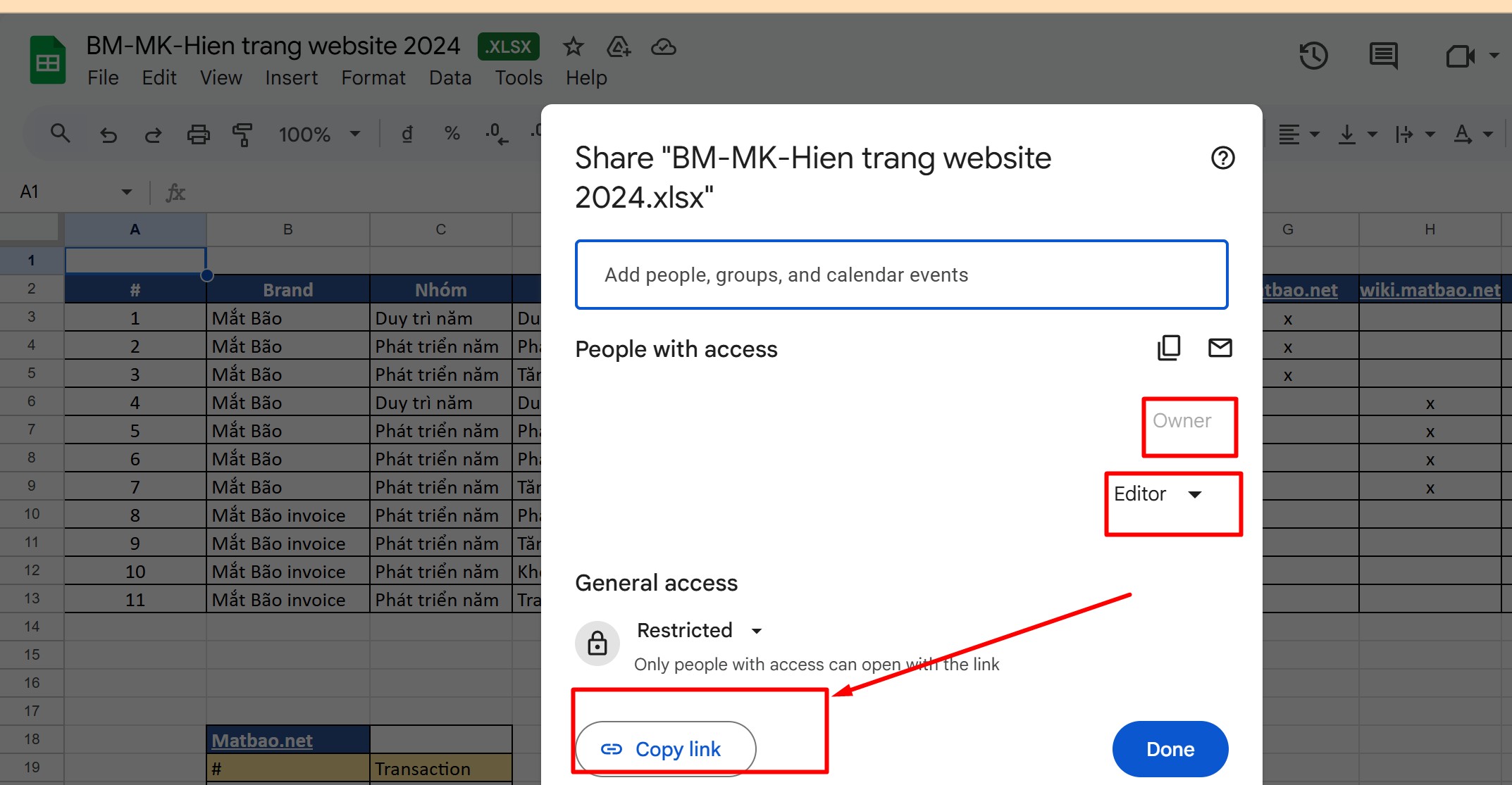 Chuẩn bị trước khi rút gọn link Google Docs, Sheet, Drive