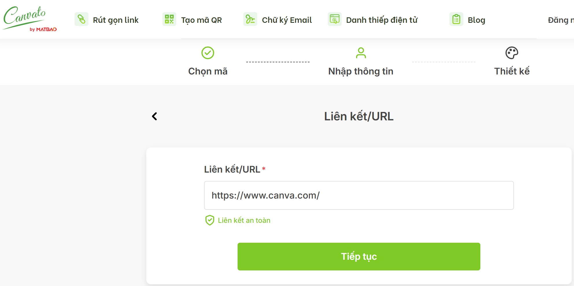 Tạo mã QR cho link website