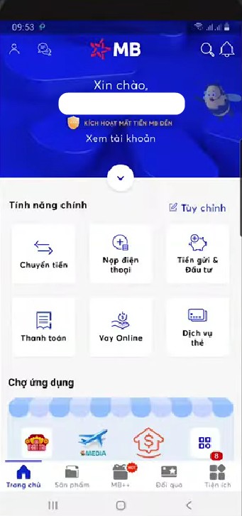Đăng nhập tạo mã QR ngân hàng MB Bank