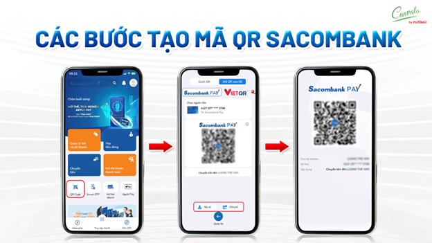 Tạo mã QR Sacombank cho người nhận