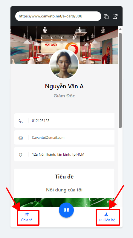 Hoàn tất hiết kế danh thiếp online ecard miễn phí trên Canvato